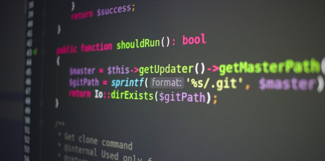 Php code written in code editor